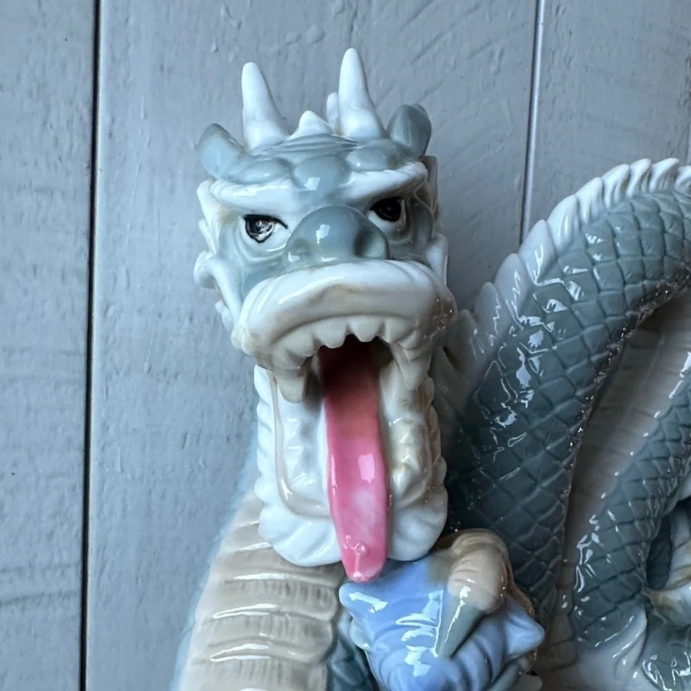 Vintage Chinese Foo Porcelain Dragon Figurine Collectible_2